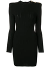 BALMAIN SHOULDER BUTTON KNIT DRESS