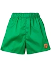 PRADA PRADA 标贴短裤 - 绿色