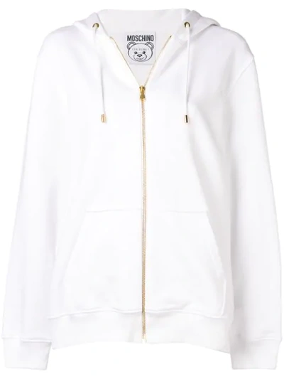Moschino Teddy Holiday Hoodie In White