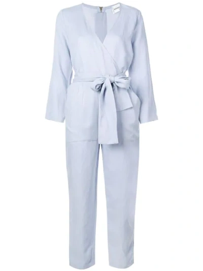 Apiece Apart Tailored Jumpsuit With Knot Detail In Blue