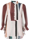 APIECE APART APIECE APART COLOUR BLOCK STRIPE BLOUSE - ORANGE