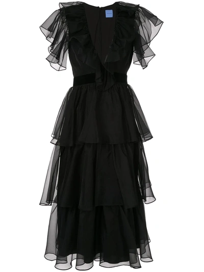 Macgraw 吊灯叠层式连衣裙 - 黑色 In Black