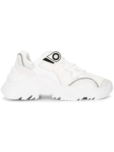 N°21 Contrast-panel Trainers In Silver
