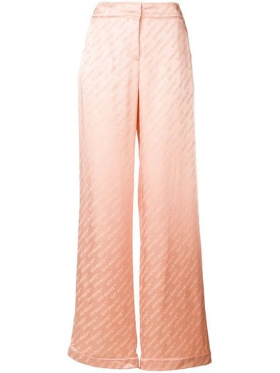 Off-white Logo Wide-leg Pajama Pants In Pink