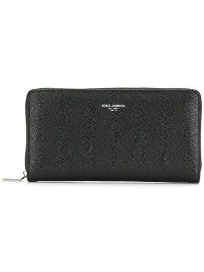Dolce & Gabbana Sun Ray Leather Wallet/raggio Di Sole In Black