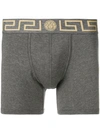 Versace Iconic-print Stretch-cotton Trunks In Grey