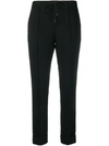 Kenzo Black Crepe Colourblock Trousers In Black