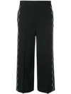 RED VALENTINO SCALLOP STITCH CROPPED TROUSERS