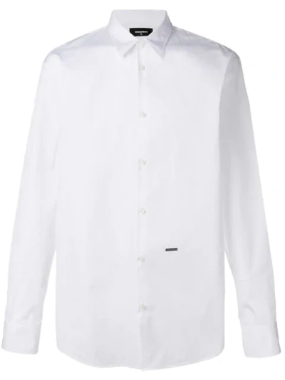 Dsquared2 Plain Button Shirt In White