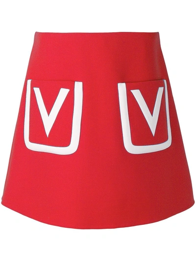 Valentino Minirock Mit V-logo In Red