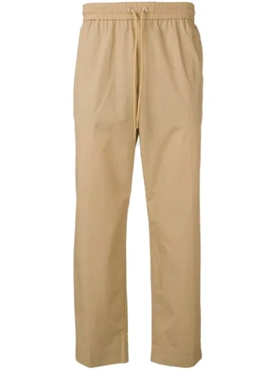 Kenzo Cropped Tapered Trousers In Neutrals