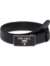Prada Square Buckle Belt In Nero