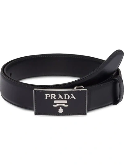 Prada Square Buckle Belt In Nero
