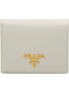 Prada Small Logo-plaque Wallet In White