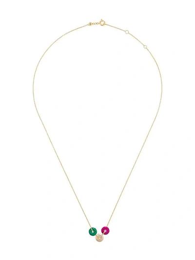 Aliita Triple Sequin Pendant 9k Yellow Gold Necklace