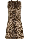 DOLCE & GABBANA DOLCE & GABBANA LEOPARD PRINT MINI DRESS - BLACK