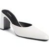 Balenciaga Women's Block-heel Leather Mules In Blanc Optique