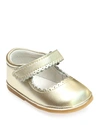 L'AMOUR SHOES GIRL'S CARA SCALLOPED METALLIC LEATHER MARY JANE, BABY,PROD218340368