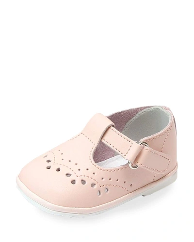L'AMOUR SHOES GIRL'S BIRDIE LEATHER T-STRAP BROGUE MARY JANE, BABY,PROD218340470