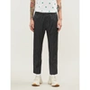 GUCCI LOGO-STRIPE TAPERED WOOL TROUSERS