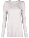 Alexander Wang T Striped Jersey Top In Grey