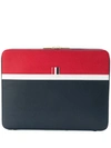 THOM BROWNE COLOR-BLOCKED LEATHER DOCUMENT HOLDER