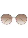 GUCCI CONTRASTING FRAME ROUNDED SUNGLASSES