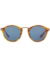 Persol 3166s Men's Round Sunglasses In 棕色