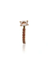 ASHERALI KNOPFER 18K ROSE GOLD TOPAZ AND SAPPHIRE EARRING