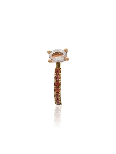 Asherali Knopfer 18k Rose Gold Topaz And Sapphire Earring In Orange