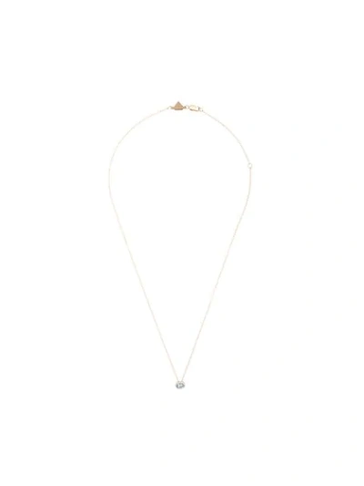 Alison Lou 14kt Yellow Gold, Blue Topaz And Diamond Pendant Necklace