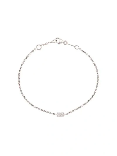 Anita Ko 18kt White Gold Marquis Diamond Chain Bracelet In Silver