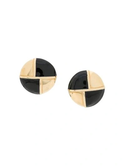 Pre-owned Givenchy 1980s Statement Clip-on Earrings In Gold