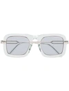 CALVIN KLEIN 205W39NYC MINT GREEN THICK FRAMED TINTED SUNGLASSES