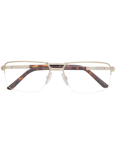 Cazal Rectangular Frame Glasses In Gold