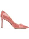 Jimmy Choo Romy 85 Patent Leather Pumps In Pink