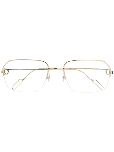 Cartier Metallic Frame Glasses In Gold