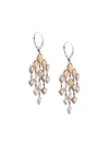 JOHN HARDY 18KT YELLOW GOLD AND STERLING SILVER NAGA CHANDELIER EARRINGS