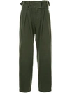 YOHJI YAMAMOTO VINTAGE YOHJI YAMAMOTO VINTAGE HIGH WAISTED PLEATED TROUSERS - GREEN