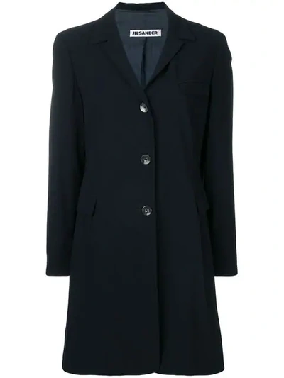 Pre-owned Jil Sander Vintage 1990's Elongated Coat In Blue