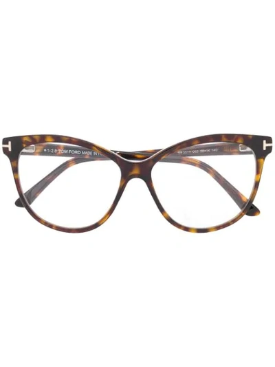 Tom Ford Cat Eye Glasses In Brown