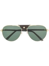 CARTIER SANTOS DE CARTIER AVIATOR-FRAME SUNGLASSES