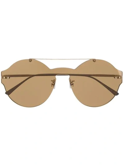 Bottega Veneta Round Sunglasses In Brown