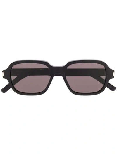 Saint Laurent Square Framed Sunglasses In Black
