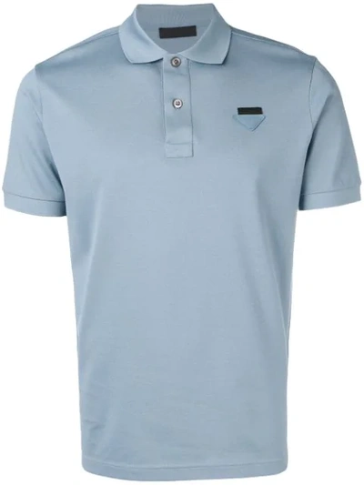 Prada Chest Logo Polo Shirt In F0d30 Lake Blue