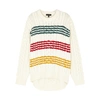 Rag & Bone Mindy Striped Cable-knit Wool Sweater In Ivory