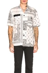 Sacai Bandana Print Shirt In Off White