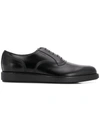 PRADA PRADA LOGO BROGUE SHOES - BLACK