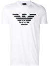 Emporio Armani White Crewneck T-shirt With Logo Embroidery On The Front