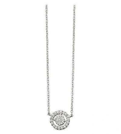 Astley Clarke Mini Icon Aura 14ct White-gold And Diamond Pendant Necklace In Silver